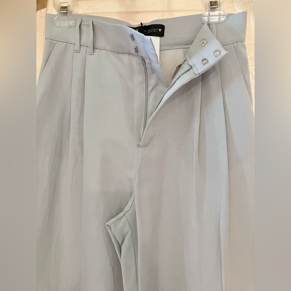 NWT Zara Wide Leg Pleated Trousers in Light Blue Sz S - Picture 5 of 8